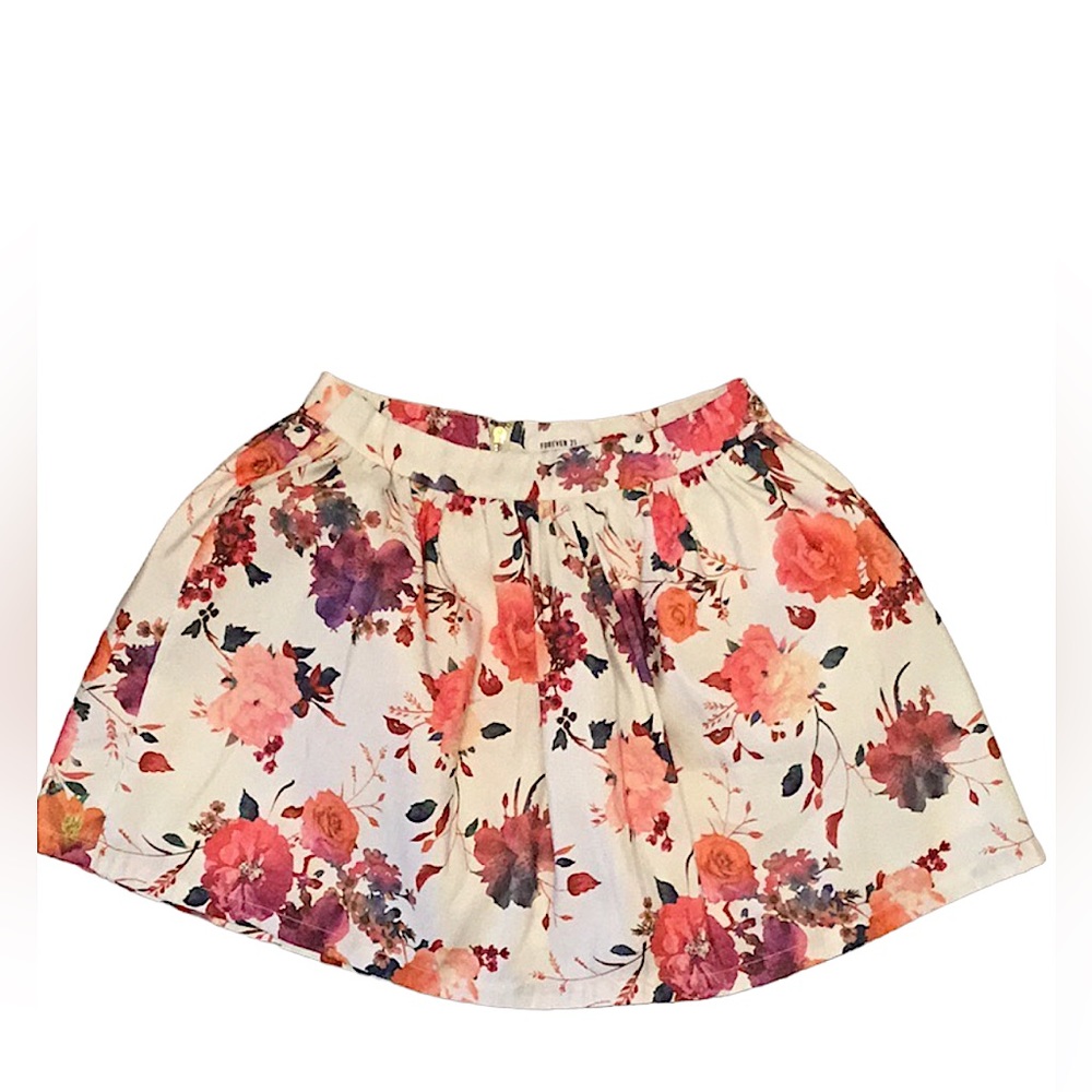 Forever 21 Floral Mini Skirt Big Kids Size 9/10